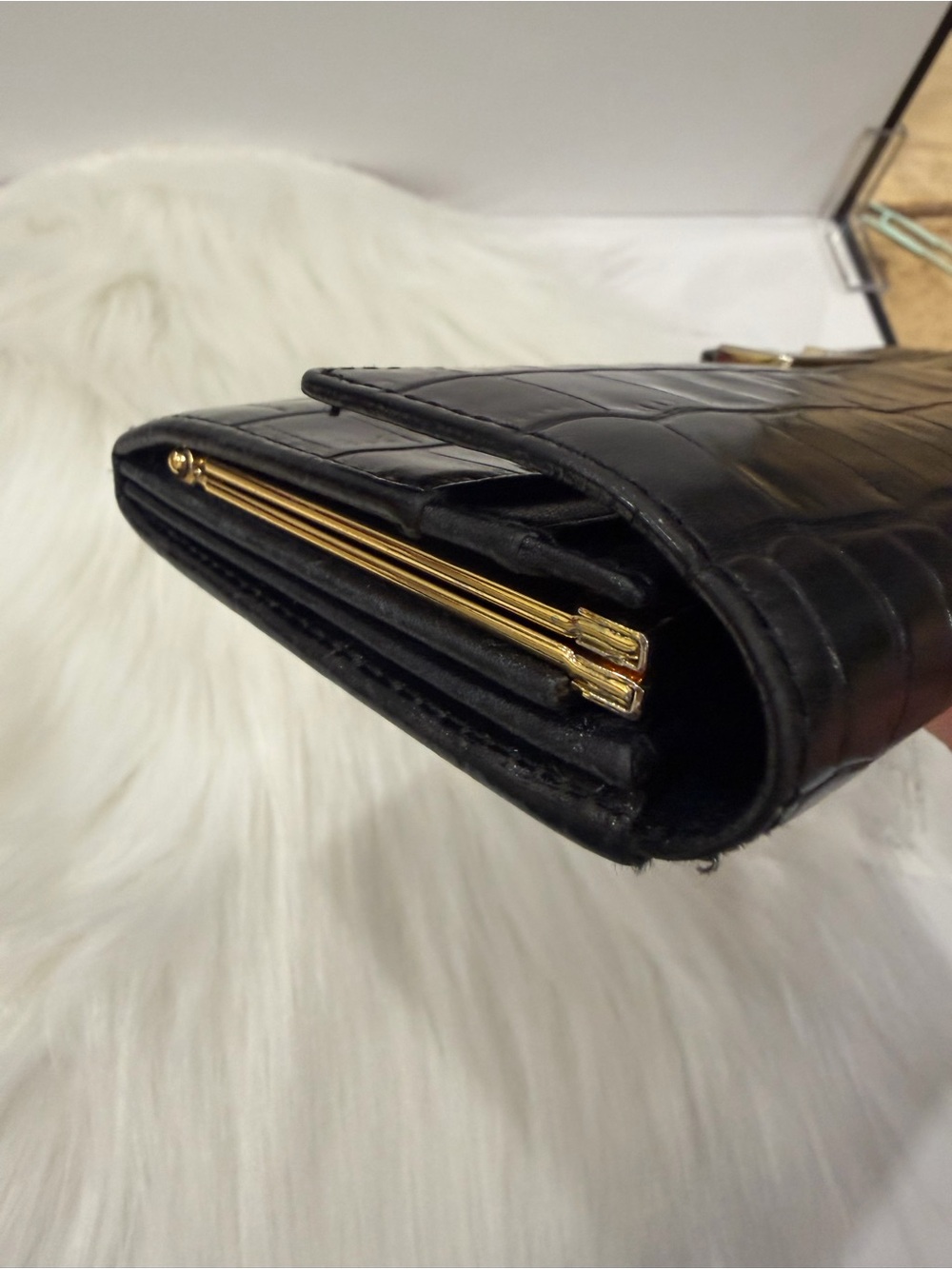 Yves Saint Laurent black crocodile leather long wallet - Picture 9 of 9